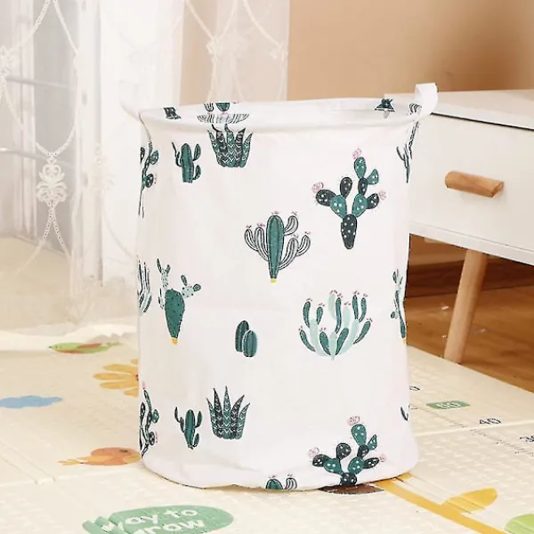 Online Stor grön tvättkorg med kaktusmönster, förvaringskorg, barnrum, hemorganisatör, barnkammare