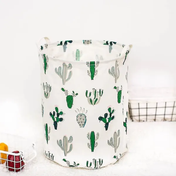 Online Stor grön tvättkorg med kaktusmönster, förvaringskorg, barnrum, hemorganisatör, barnkammare