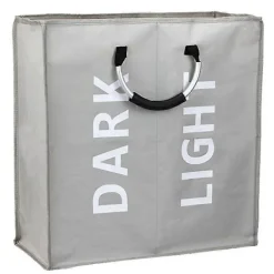 Clearance Stor hopfällbar tvättkorg med 2 sektioner för sovrum, tyg