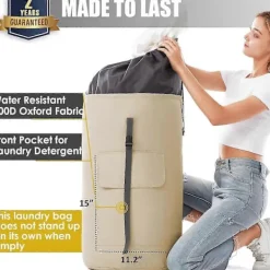 Sale GIFT OF G Stor Kapacitet Kraftig 115L Tvättryggsäck med Robusta Remmar - Militärgrön College Toppmatad Duffelväska Khaki