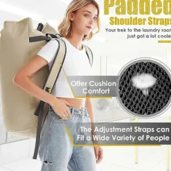 Sale GIFT OF G Stor Kapacitet Kraftig 115L Tvättryggsäck med Robusta Remmar - Militärgrön College Toppmatad Duffelväska Khaki