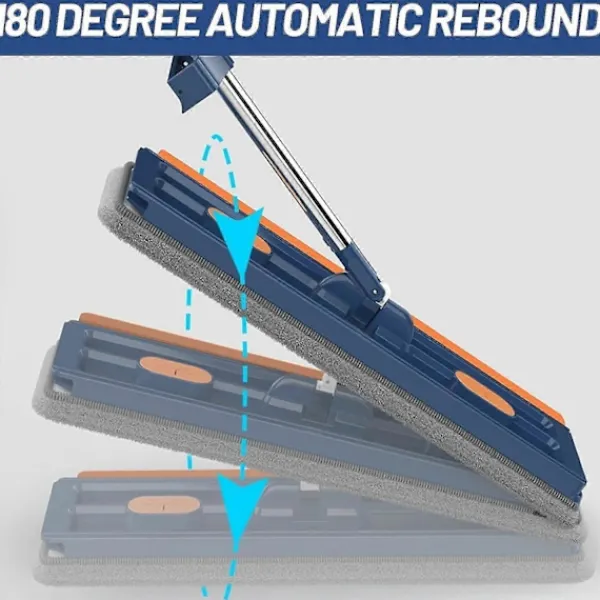 New Stor Platt Moppset, 360° Swivelmopp med Urvridningsfunktion, Golvmoppset Platt Mopp med Återanvändbara Mikrofibermoppdynor för Hårdträ Laminatplattor With 4 pcs cloth | Fyndiq white