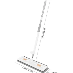 Clearance ESTONE Stor Platt Moppset, 360° Swivelmopp med Urvridningsfunktion, Platt Mopp med Återanvändbara Mikrofibermoppdynor Kompatibla med Trägolv Laminatplattor -hg Mop with 6 Pads | Fyndiq White
