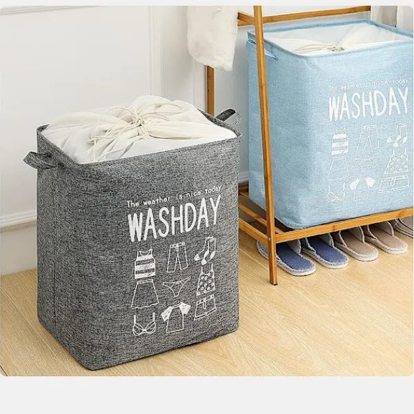 Hot Stor smutsig tvättkorg, täcke, kläder, leksaker och diverse förvaringsväska, dammtät dragskoöppning, hopfällbar Pink