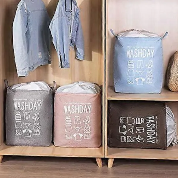 Online Stor smutsig tvättkorg, täcke, kläder, leksaker och diverse förvaringsväska, dammtät dragskoöppning, hopfällbar
