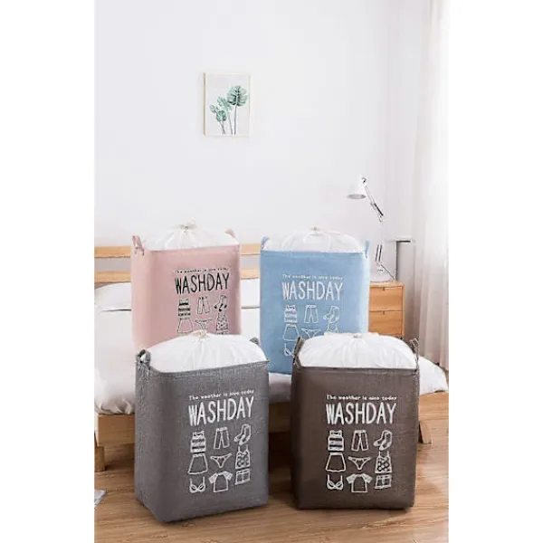 Online Stor smutsig tvättkorg, täcke, kläder, leksaker och diverse förvaringsväska, dammtät dragskoöppning, hopfällbar