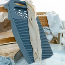 Clearance Stor tvättbräda, handgjord tvättbräda, tvättbräda för tvätt, stor tvättbräda med hög hållfasthet, 17,7 x 7,8 tum, mörkblå