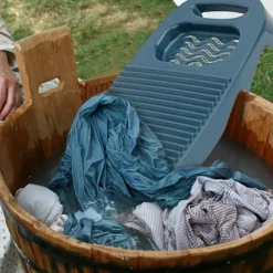 Clearance Stor tvättbräda, handgjord tvättbräda, tvättbräda för tvätt, stor tvättbräda med hög hållfasthet, 17,7 x 7,8 tum, mörkblå