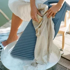 Clearance ATELA Stor tvättbräda, handtvättbräda, tvättbräda för tvätt Stor, hög seghet tvättbräda hushåll, 17,7 x 7,8 tum (mörkblå)