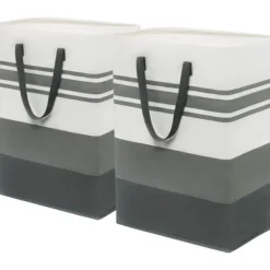 Clearance Stor tvättkorg, grå dubbel-75L enkel klädkorg tvättförvaringslåda för studenthem och hem, för tvättkorg