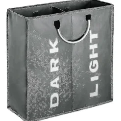 New Stor tvättkorg med 3 sektioner, hopfällbar tvättkorg, hopfällbar tygsorteringsväska med bärhandtag för smutsiga kläder