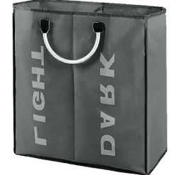 New Stor tvättkorg med 3 sektioner, hopfällbar tvättkorg, hopfällbar tygsorteringsväska med bärhandtag för smutsiga kläder