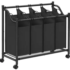 Online Stor tvättkorg på hjul med 4 avtagbara påsar