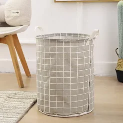 Sale Stor Tvättkorg Rund Smutsiga Kläder Vikbar Hink Förvaring Tunna Organizer 1pc Gray