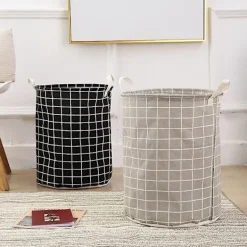 Sale Stor Tvättkorg Rund Smutsiga Kläder Vikbar Hink Förvaring Tunna Organizer 1pc Gray