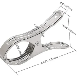 Discount Stora kraftiga klädnypor i metall, 6-pack, rostfritt stål, stora klädnypor för stranden