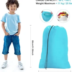 Stora Tvättsäckar 2-pack Rese Tvättsäck Kraftig Organizer Väska Rivtåligt Tyg