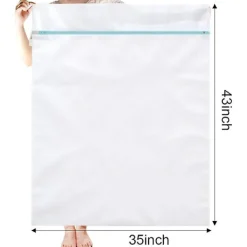 Sale Stort Tvättnät Tvättpåse XXL 90x110cm 2-pack Återanvändbara Tvättpåsar med Dragkedja Stora för Tvättpåsar Tvättmaskin