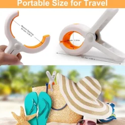 Clearance Strandhandduksklipp - 6 st stora klädnypor i plast för tvättklämmor för solstol solstolskryssning