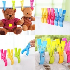 Strandhandduksklämmor, 8 st Stora Tvättklämmor Handduksklämmor, Starka Färgade Plast Täcke Klämmor för Solstolar, Solbäddar