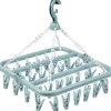 Hot Strumpfhållare Klädhängare med 32 klämmor för strumptorkning Hopfällbara klädnypor Tork för underkläder Klädnypor för handdukar BH-ar Handskar Hattar Blå | Fyndiq