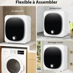 Online COSTWAY Strykande torktumlare 800W 4KG -5 Program - Låg varm luft - Trumma i rostfritt stål - Flera filter - Lägenhet