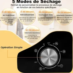 Online COSTWAY Strykande torktumlare 800W 4KG -5 Program - Låg varm luft - Trumma i rostfritt stål - Flera filter - Lägenhet