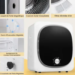 Online COSTWAY Strykande torktumlare 800W 4KG -5 Program - Låg varm luft - Trumma i rostfritt stål - Flera filter - Lägenhet