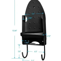 Clearance Strykbrädehållare, Elektrisk Strykjärn Vägghållare, Strykbräda Förvaringsorganisatör, Över Dörr Strykkorg eller Väggmontering i Tvättstuga [Svart]