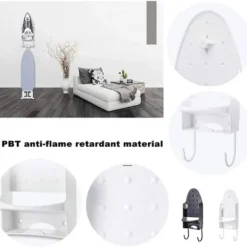 Online Strykbrädehängare, väggmonterad elektrisk strykjärnshållare Strykbrädehållare med avtagbara krokar för hem badrumshylla