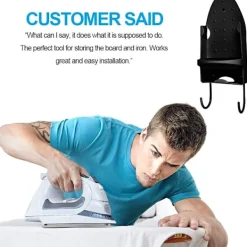 Clearance Strykbrädesställ, Strykjärnsväggställ, Strykbrädesförvaringsställ, Dörrstrykjärnskorg [Svart]