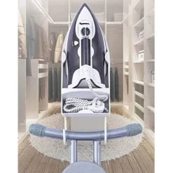 Clearance Strykbrädeställ, Väggfäste för strykjärn, Förvaringsställ för strykbräda, Dörrstrykkorg [Vit]