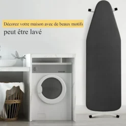 Strykbrädesöverdrag 148x55cm, Extra Stort Strykbrädesöverdrag med 100% Bomullstopp och Tjock Vaddering, Lätt att Installera och Brännsäkert (XXL, Svart) | Fyndiq