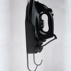 Outlet Strykjärnsbrädesställ med stålhakar - Elektrisk strykjärnshylla - Värmebeständig väggmontering - Strykjärnsbrädesförvaringskrok (Svart)