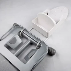 Outlet Strykjärnsbrädesställ med stålhakar - Elektrisk strykjärnshylla - Värmebeständig väggmontering - Strykjärnsbrädesförvaringskrok (Svart)