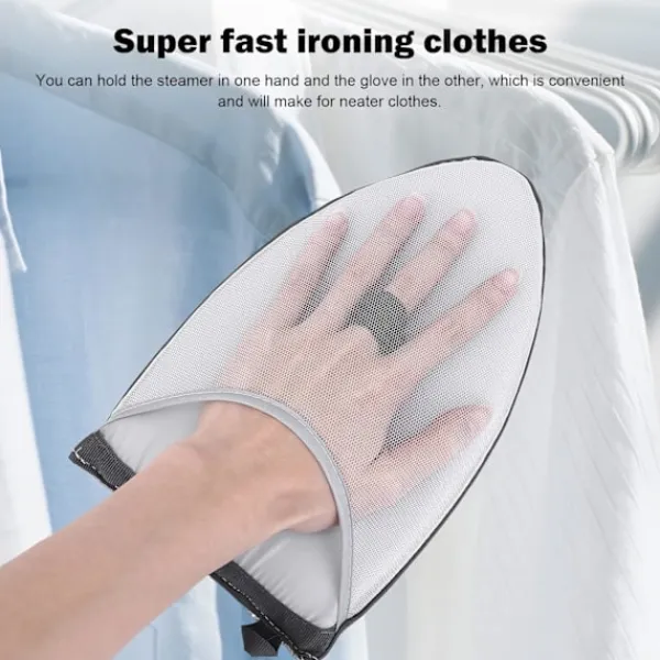 New Strykjärnshandske för ångstrykjärn, ångbeständig handske, värmebeständig komplett skyddande ångstrykjärnsvante med fingerögla