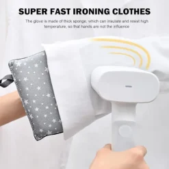 New Strykjärnshandske för ångstrykjärn, ångbeständig handske, värmebeständig komplett skyddande ångstrykjärnsvante med fingerögla