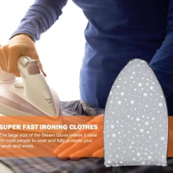 New Strykjärnshandske för ångstrykjärn, ångbeständig handske, värmebeständig komplett skyddande ångstrykjärnsvante med fingerögla