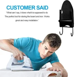 Best Strykjärnshållare Väggmontering, för Max 5 tum Bredd, Svart