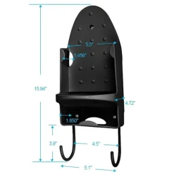 Best Strykjärnshållare Väggmontering, för Max 5 tum Bredd, Svart