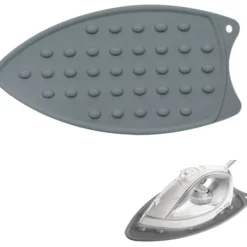 Hot Strykjärnsmatta i silikon - Strykjärnsunderlägg, Strykjärnshållare, Silikonmatta (Grå)