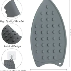 Hot Strykjärnsmatta i silikon - Strykjärnsunderlägg, Strykjärnshållare, Silikonmatta (Grå)