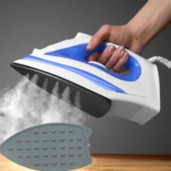 Hot Strykjärnsmatta i silikon - Strykjärnsunderlägg, Strykjärnshållare, Silikonmatta (Grå)