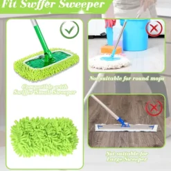 Discount Stycken Mikrofibermoppdukar för Swiffer Sweeper Mopp Refill Ångmopp, Våtservetter Överdrag Återanvändbara Tvättbara Moppdynor för Klinkergolv-FA-