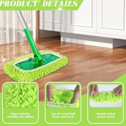 Hot Stycken Mikrofibermoppdukar för Swiffer Sweeper Mopp Refill Ångmopp, Våtservetter Överdrag Återanvändbara Tvättbara Moppdynor för Klinkergolv