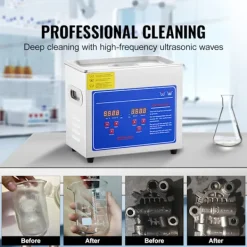 Discount SucceBuy 3L Ultraljudstvätt SUS304 Rostfritt stål, Digital Timer för Värmare, Professionell Ultraljudsrengörare för Smycken