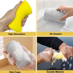 Online Super Dammsvamp, Magisk Dammtvättsvamp Våt Dammsvamp För Hushållsdammtvätt Persienner, Glas,