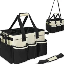 New Het rea Supererbjudande till lågt pris! Städväska med Multifunktionell Ficka & Justerbar Axelrem för Städmaterial - Glad