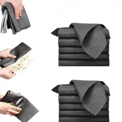 Het rea Supererbjudande till lågt pris! 10 st Absorberande Rengöringsdukar Kökshandduk Återanvändbar 30x30cm - Glad