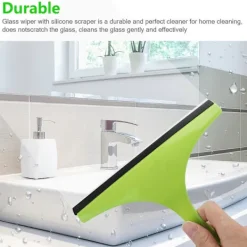 FMYSJ Superflexibel silikonskrapa för duschglasdörr, idealiskt verktyg med bekvämt handtag för snabb fönsterrengöring och bilvattenblad (FMY)